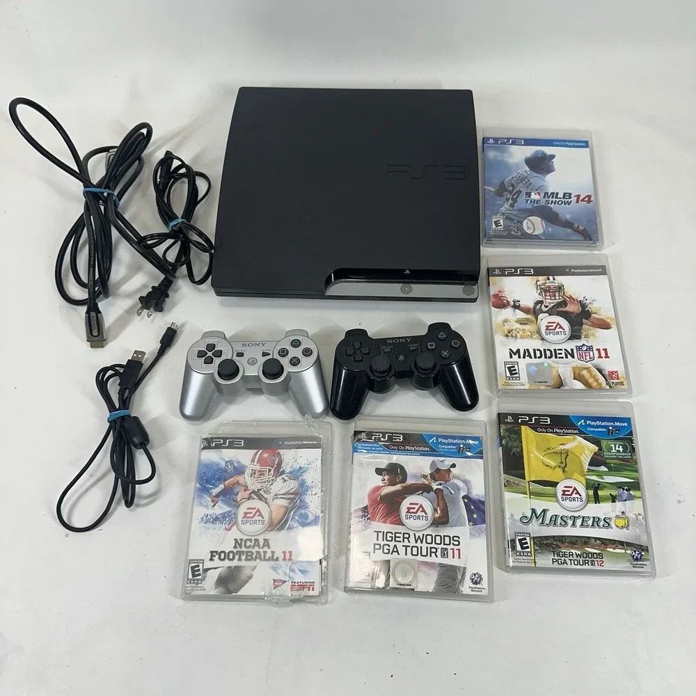 Sony PlayStation 3 Slim PS3 160GB CECH-2501A Console Bundle Game Tested